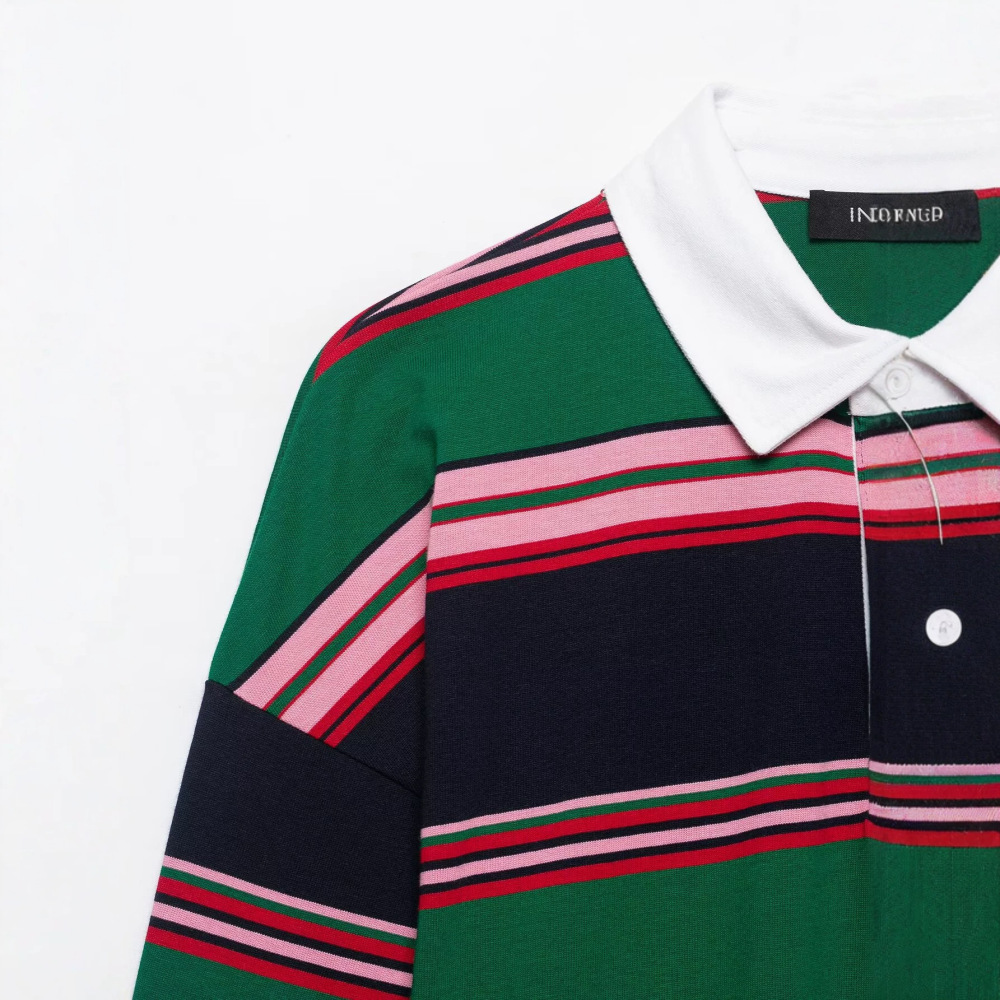 Retro Stripes Loose Fit Long Sleeve Tops h5Picture3