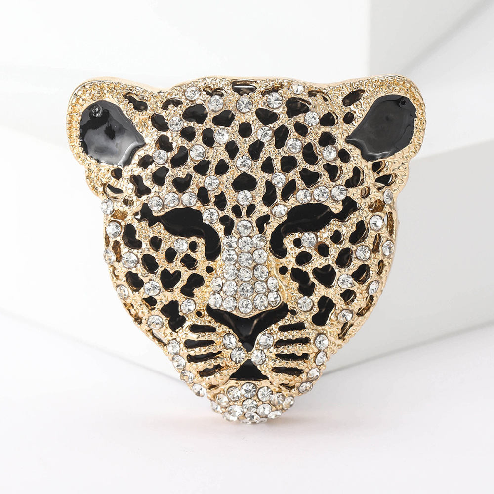 Luxurious Series Retro Animal Leopard Print Metal Rhinestone Brooches Picture3
