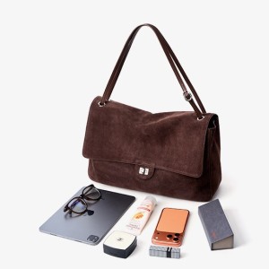 Casual Style Quilted Stitching Solid Color Suede Women's Square Shoulder Bags h5 Picture5