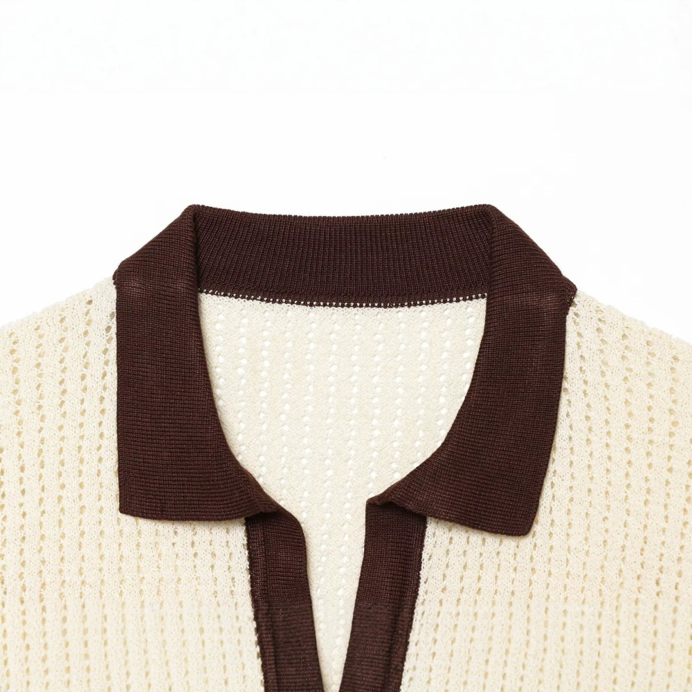 Urban/Office Stripes Cutout Regular Knitted Jumper h5Picture4