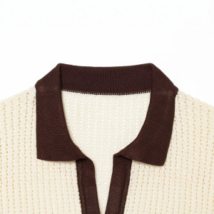 Urban/Office Stripes Cutout Regular Knitted Jumper h5 Picture4