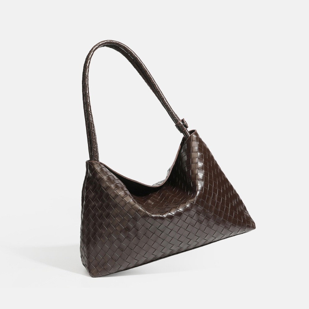 Parisian Chic Style Woven Solid Color Woven Pu Women's Square Shoulder Bags h5Picture3