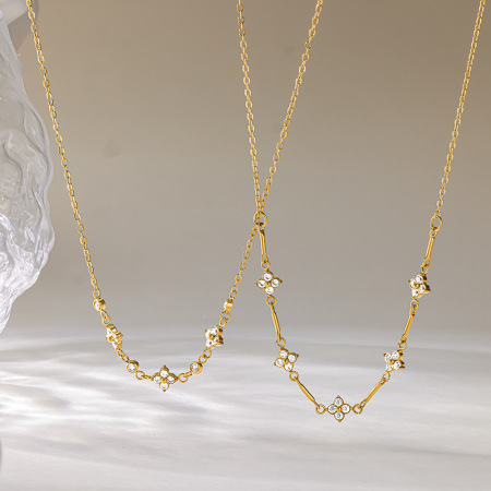 Schlichte Serie, Lässige Geometrische Form, Wasserdichte Damen-Ketten Aus Edelstahl In Goldfarbe