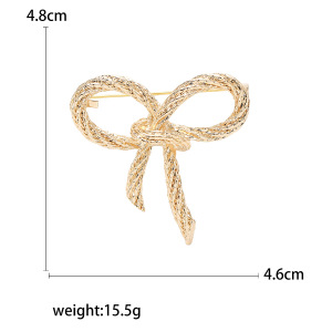 Simple Series Daily Bow Knot Solid Color Metal Brooches h5 Picture5