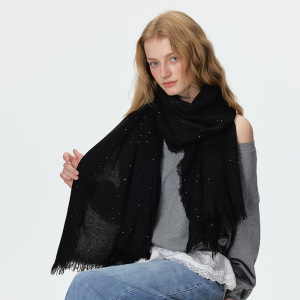 Simple Series Daily Solid Color Tassel Polyester Winter Scarves h5 Picture3