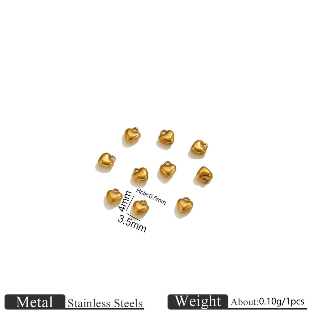 Simple Series Diy Heart Stainless Steel Waterproof Gold Color Women's Pendants
