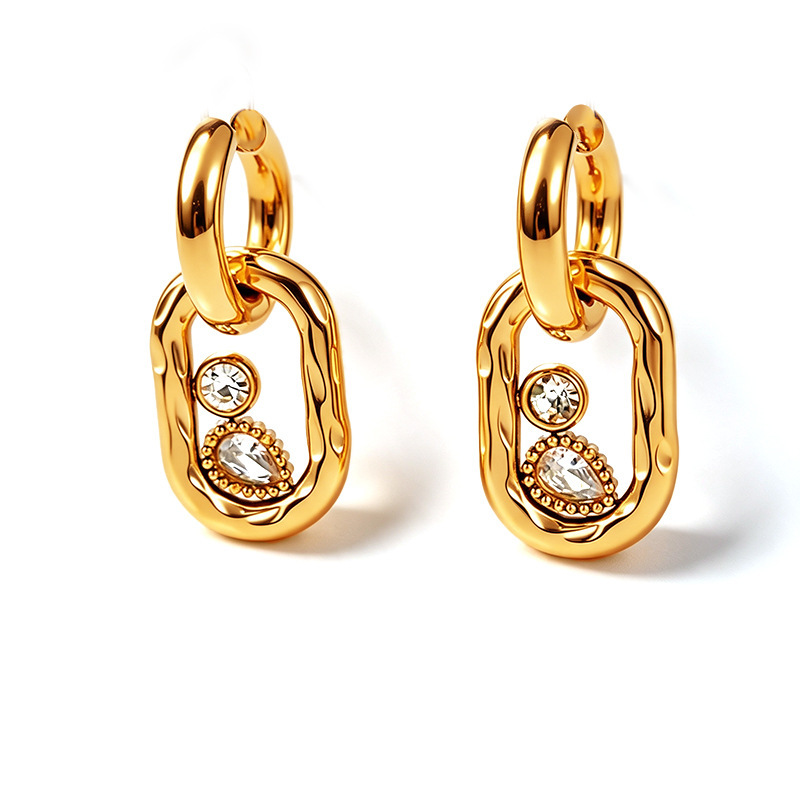 Romantic Series Sexy Droplet Stainless Steel Waterproof Gold Color Women's Jewelry Sets h5Picture5