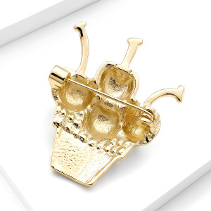 Luxurious Series Cute Cherry Food Metal Rhinestone Brooches h5 Picture3