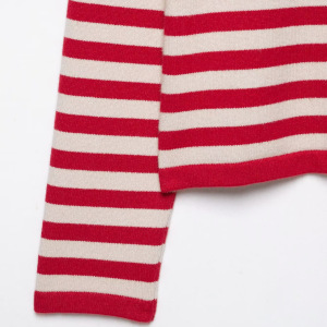 Casual Stripes Color Clash Straight Knit Cardigan h5 Picture3