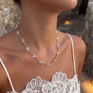 Collares De Cuentas De Cristal Color Oro Para Mujer h5 Imagen3