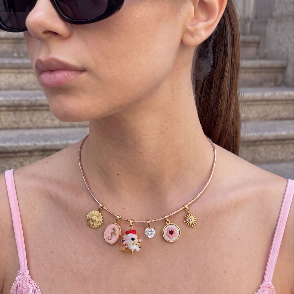 Simple Series Daily Flower Irregular Shape Stainless Steel Waterproof Gold Color Women's Pendant Necklaces Picture2