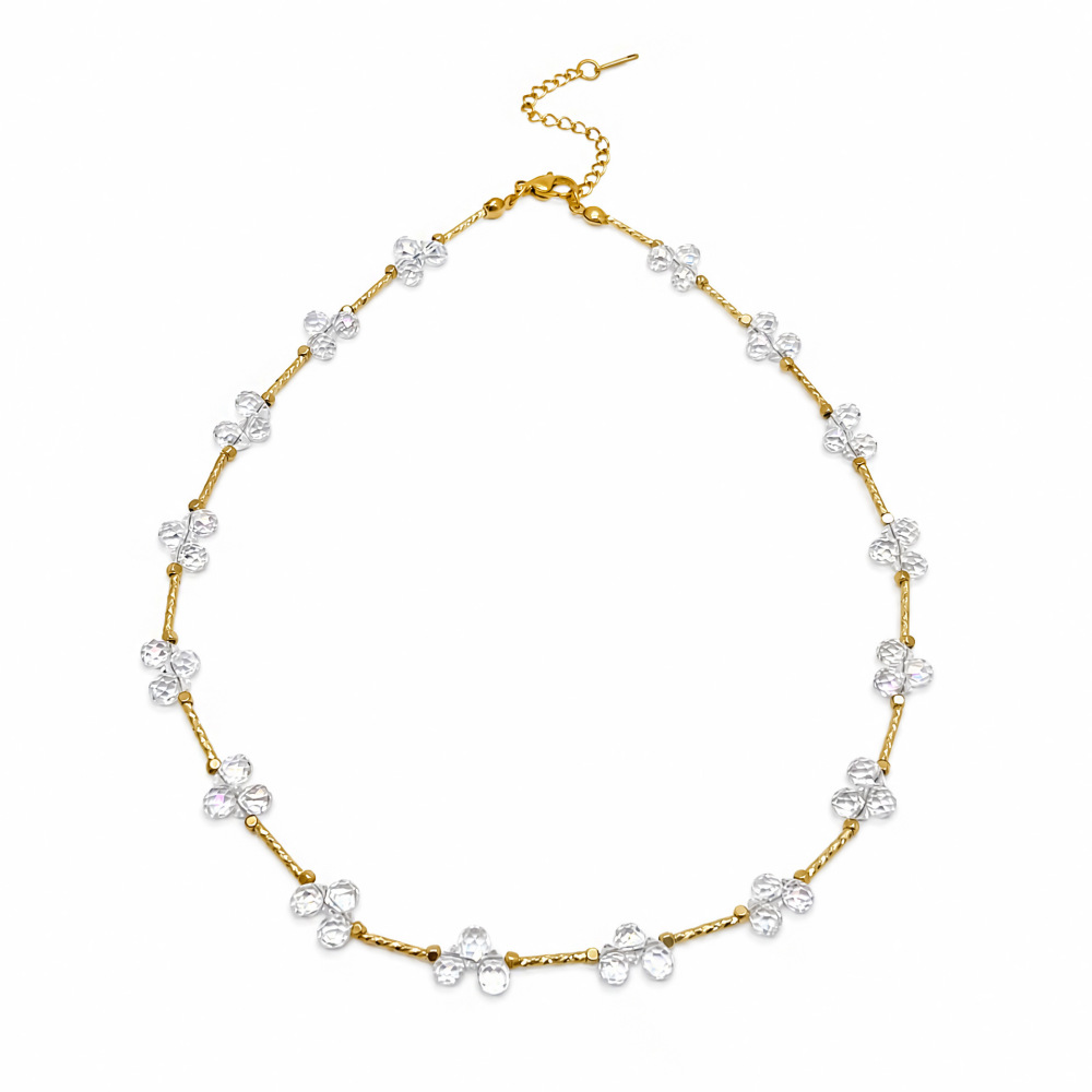 Collares De Cuentas De Cristal Color Oro Para Mujer 