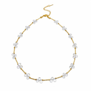 Collares De Cuentas De Cristal Color Oro Para Mujer h5 