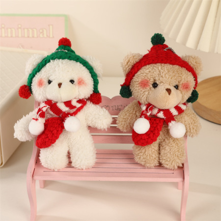 Simpatici Portachiavi Natalizi A Forma Di Orsetto In Peluche Per Borse.