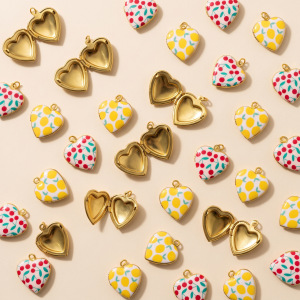 Simple Series Diy Heart Cherry Stainless Steel Waterproof Gold Color Women's Pendants h5 Picture2