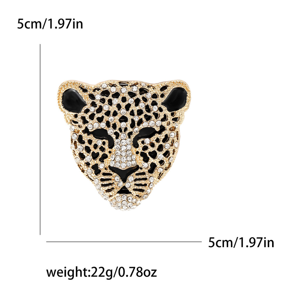 Luxurious Series Retro Animal Leopard Print Metal Rhinestone Brooches 