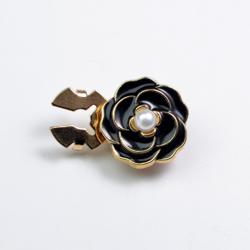 Simple Series Daily Flower Solid Color Alloy Artificial Pearl Cufflinks 