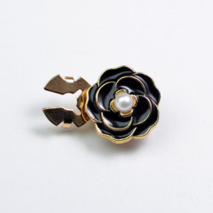 Simple Series Daily Flower Solid Color Alloy Artificial Pearl Cufflinks h5 