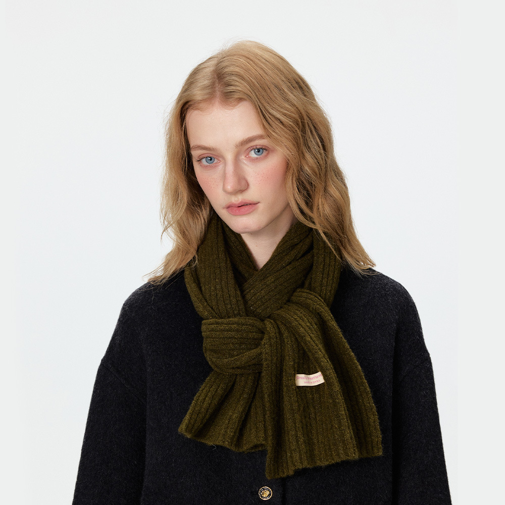 Simple Series Casual Solid Color Wool Polyester Blend Winter Scarves h5Picture3