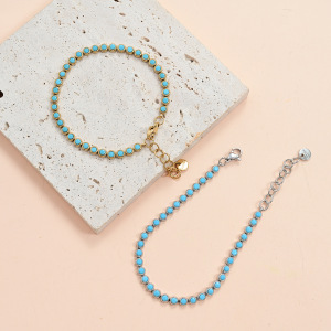 Pulseras De Mujer Con Cuentas, Estilo Retro Patchwork, De Acero Inoxidable, Resistentes Al Agua, Color Dorado Y Piedras Naturales, De La Serie Étnica. h5 Imagen2