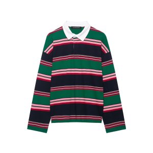 Retro Stripes Loose Fit Long Sleeve Tops h5 Picture5