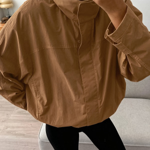 Casual Solid Color Loose Fit Nylon Jackets & Coats h5 Picture5
