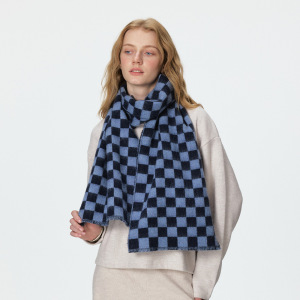 Simple Series Casual Plaid Mixed Color Wool Polyester Blend Winter Scarves h5 Picture4