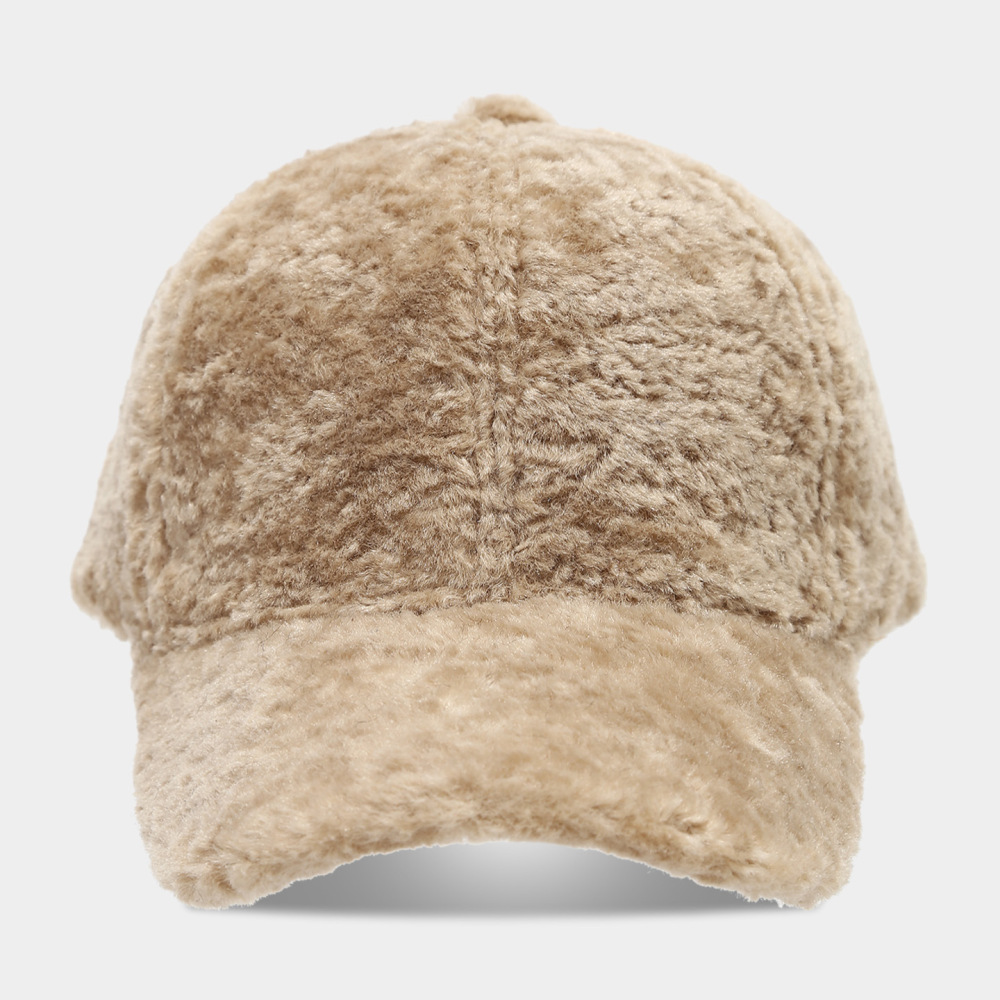 Simple Series Daily Solid Color Imitation Fur Baseball Cap h5Picture3