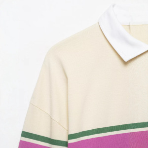 Casual Stripes Straight Long Sleeve Tops h5 Picture3