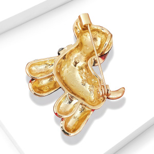 Simple Series Cute Animal Puppy Metal Rhinestone Brooches h5 Picture3