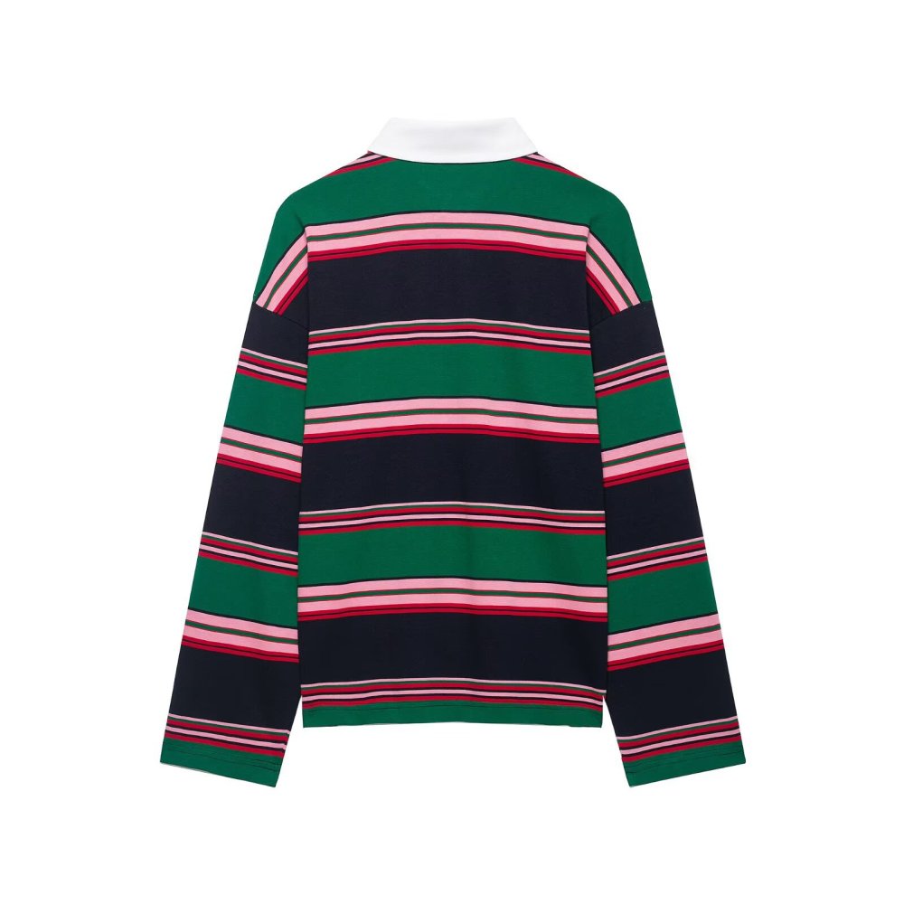Retro Stripes Loose Fit Long Sleeve Tops h5Picture2