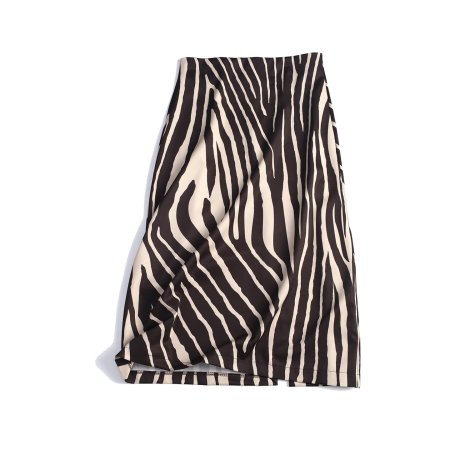 Retro Color Clash Slim Fit Midi Skirts