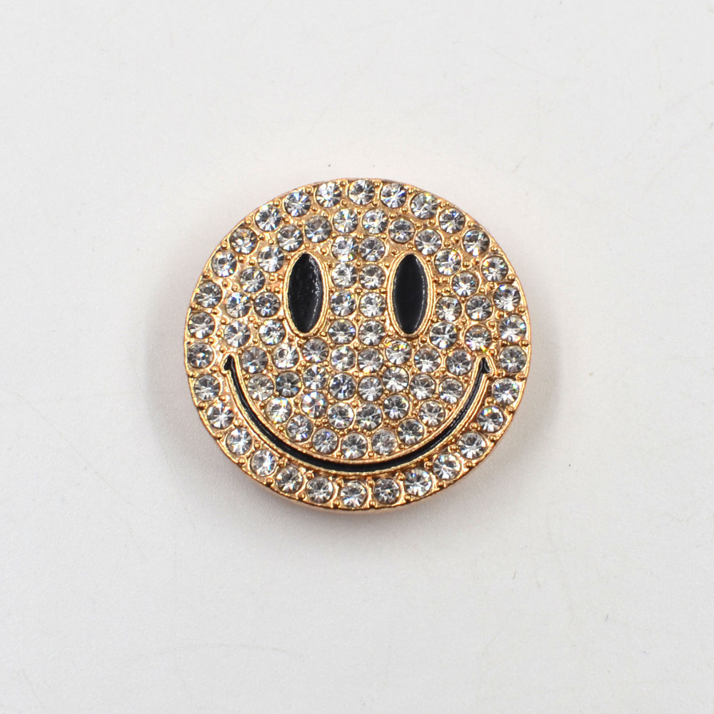 Luxurious Series Daily Smiling Face Metal Rhinestone Cufflinks 