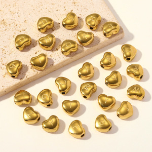 Simple Series Diy Letter Heart Stainless Steel Waterproof Gold Color Women's Pendants h5 Picture2