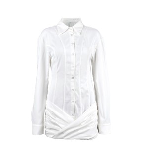 Elegant Solid Color Button Ruffle Edge Slim Fit Long-Sleeved Dresses h5 Picture4
