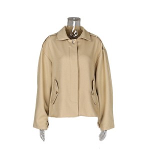 Casual Solid Color Tie-Up Regular Jackets & Coats h5 Picture4