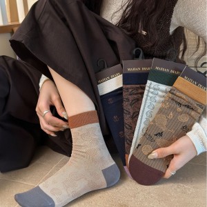 Women's Ethnic Style Floral Print Paisley Pattern Color Clash Mid-Calf Socks h5 Picture4