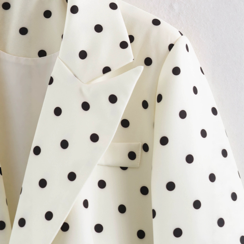 Elegant Polka Dots Button Slim Fit Jackets & Coats h5Picture4
