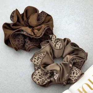 Elastici Per Capelli In Poliestere Con Stampa Leopardata Retrò Della Serie Simple h5 Immagine4