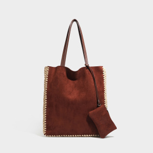 Casual Style Woven Solid Color Woven Suede Women's Square Shoulder Bags h5