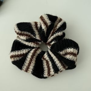 Simple Series Daily Stripe Mixed Color Woven Polyester Scrunchies h5 
