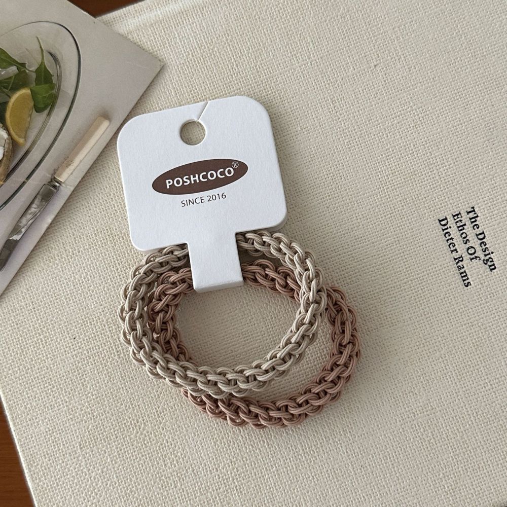 Simple Series Daily Solid Color Woven Braided Rope Hair Ties