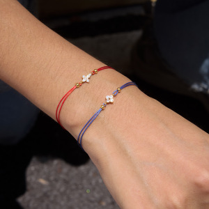 Flower Cross Stainless Steel Waterproof Gold Color Zircon Women's Braided Bracelets h5 Picture4
