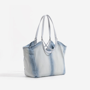 Casual Style None Solid Color Gradient Color Cotton Women's Tote Bags h5 Picture3