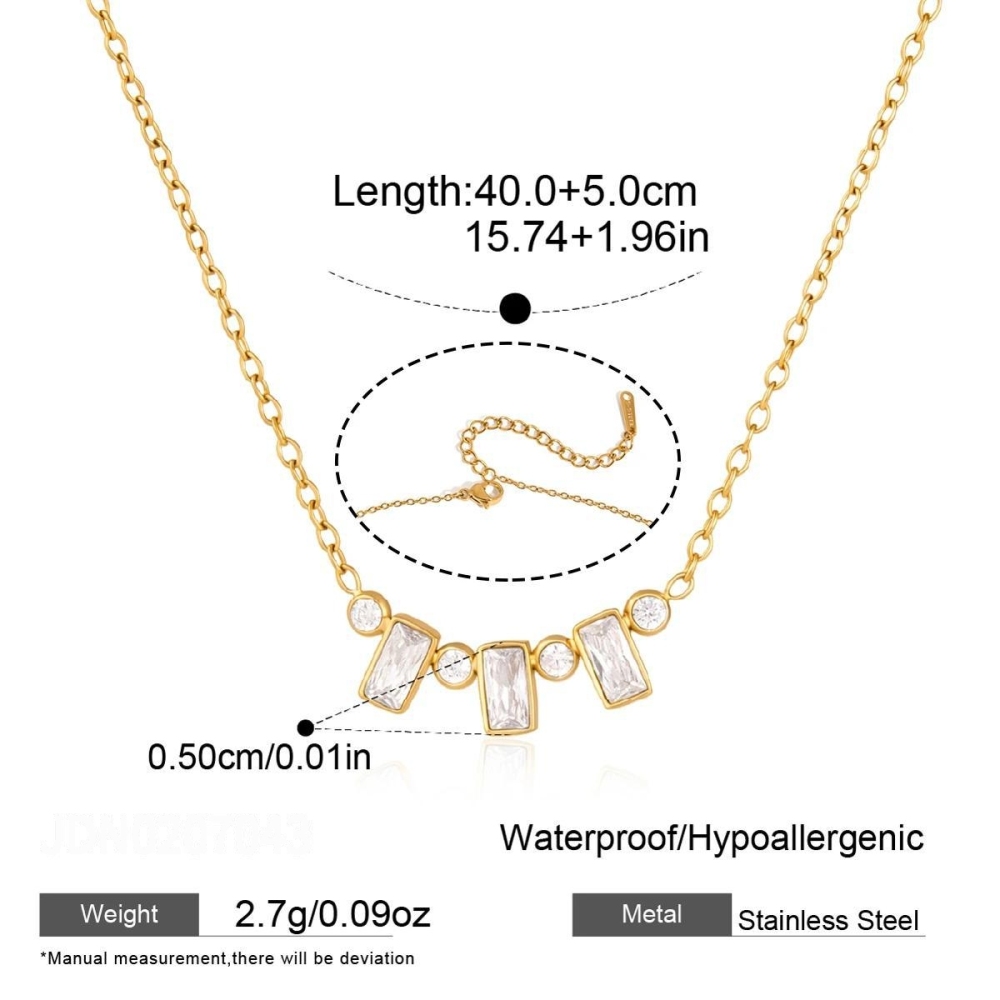 Romantic Series Retro Beads Stainless Steel Waterproof   Gold Color  Women's Beaded Necklaces 