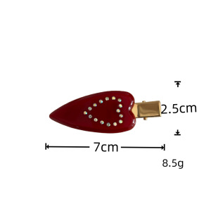 Simple Series Daily Heart Leopard Print Gradient Color Acetate Rhinestone Hair Clips h5 Picture4