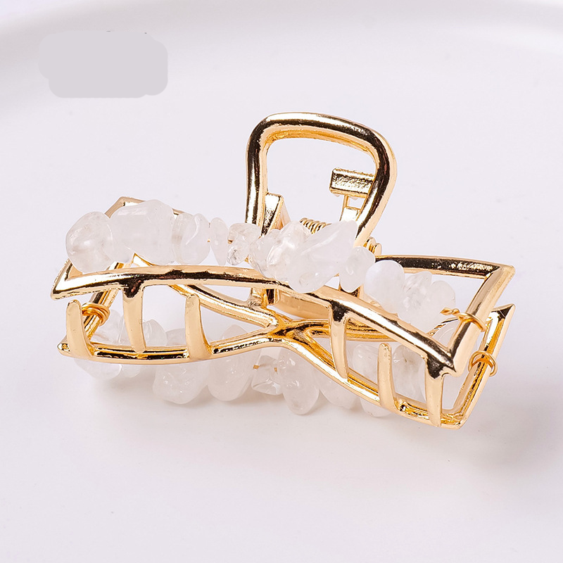 Simple Series Elegant Irregular Shape Beads Gradient Color Crystal Crystal Natural Stone Hair Claws