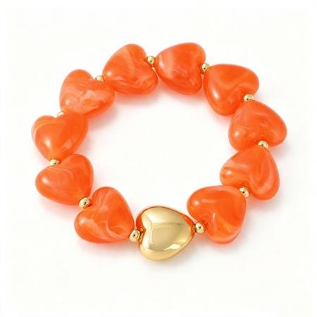 Einfache Retro-Herzperlen-Armbänder Aus Kunstharz Für Damen 2
