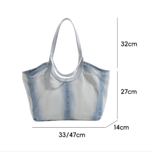 Casual Style None Solid Color Gradient Color Cotton Women's Tote Bags h5 Picture10