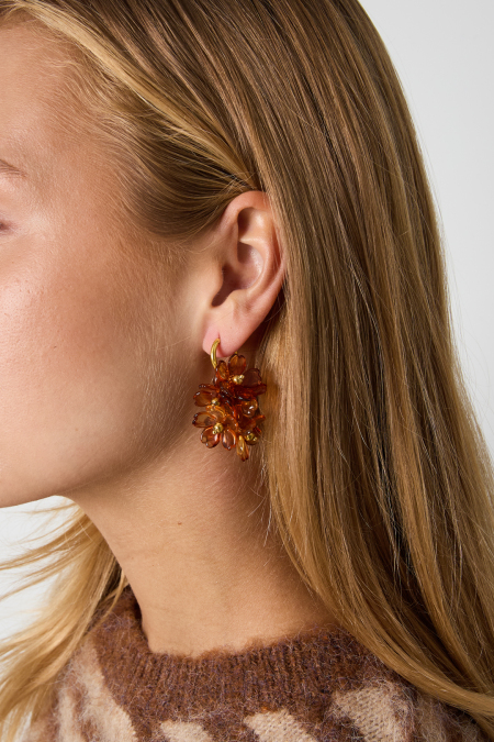 Earrings With A Hanging Wreath Of Flowers 2